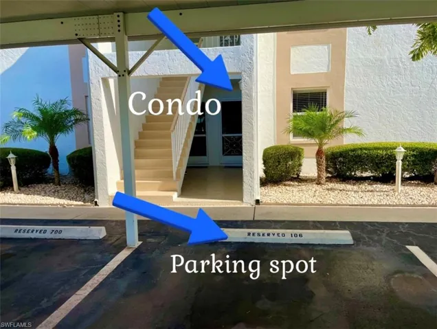 Covered Carport right in front of your Gulf Access Condo! #106