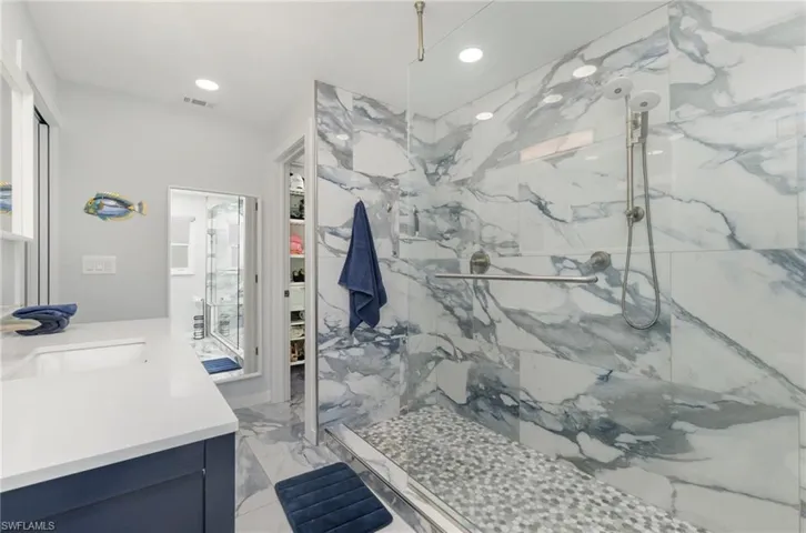 Beautiful, large, elegantly tiled shower