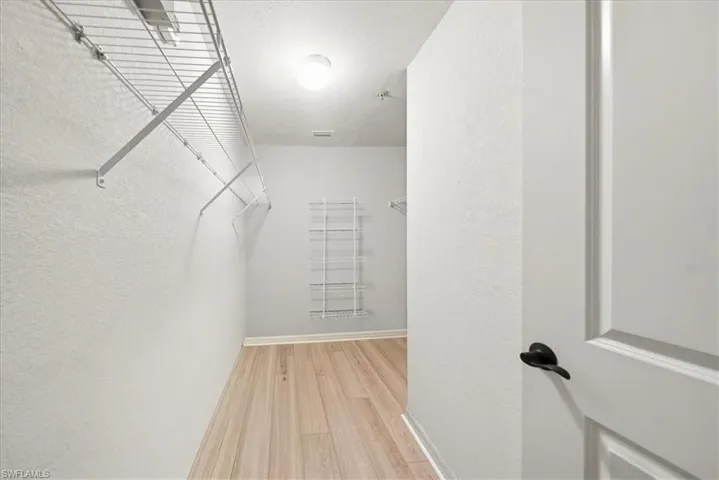 Spacious closet featuring light wood-style floors