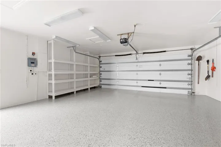 Newly epoxied floor and freshly painted walls