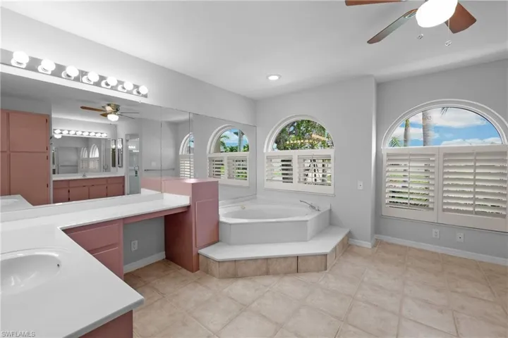 Master bathroom with soak tub and separate shower
