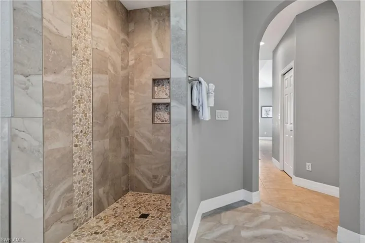 NEW Bathroom with walk in shower and recessed lighting