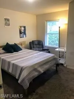 Bedroom with carpet