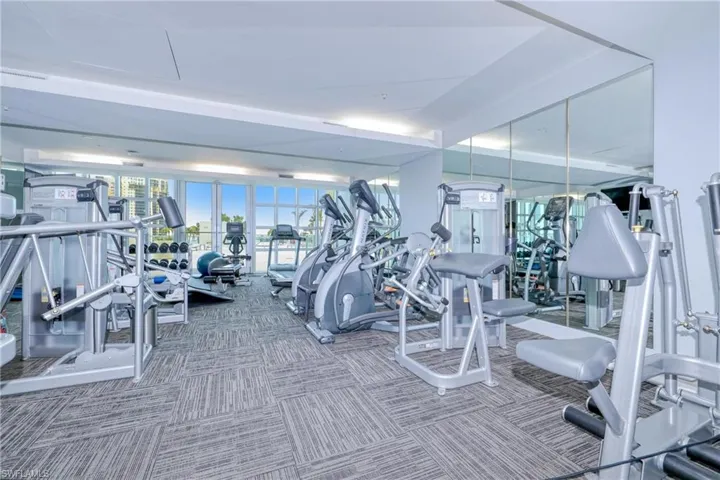 Workout area with carpet