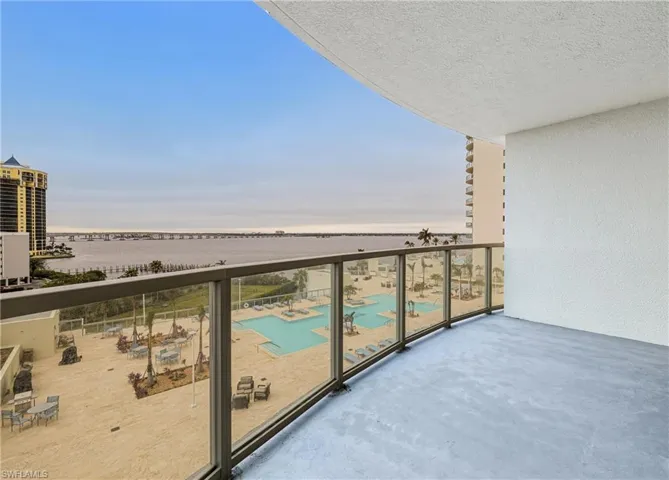 Balcony with a water view