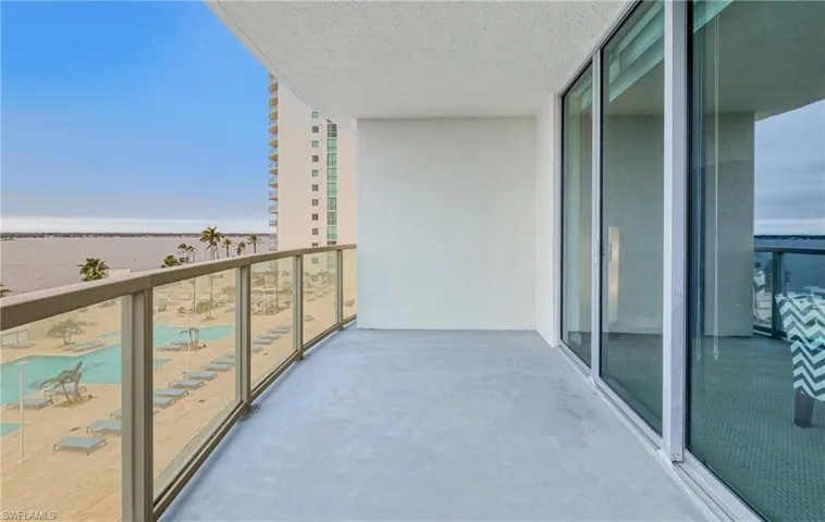 View from long balcony
