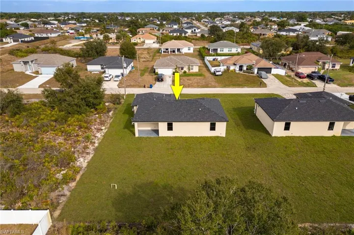 Aerial view of residential area