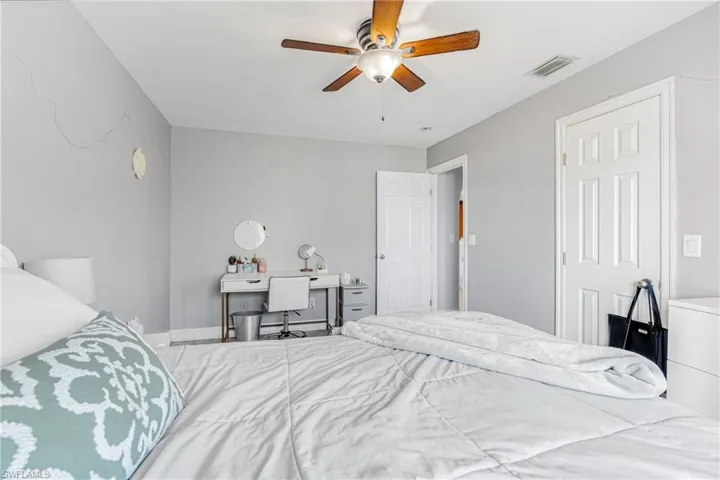 Bedroom featuring ceiling fan