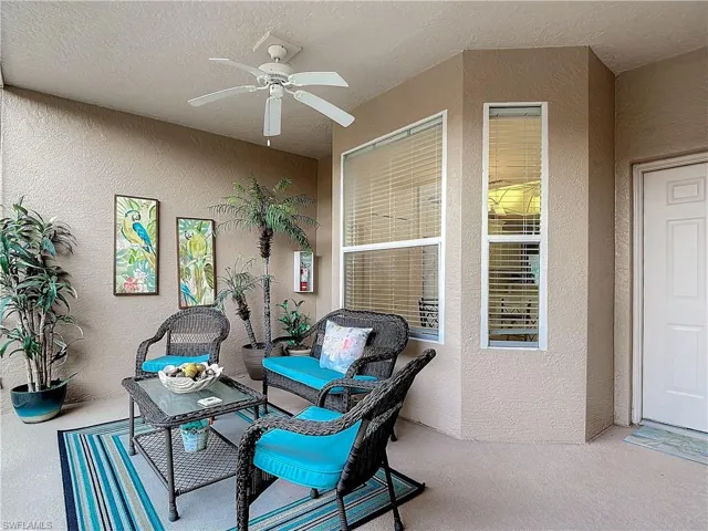 View of patio / terrace with ceiling fan
