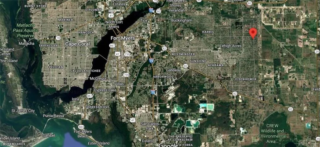 Aerial view of property's location