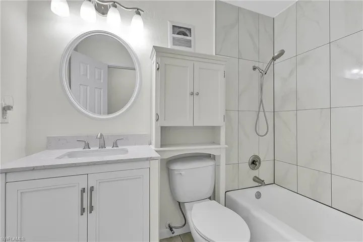 Guest bathroom, completely renovated with upgaded tile