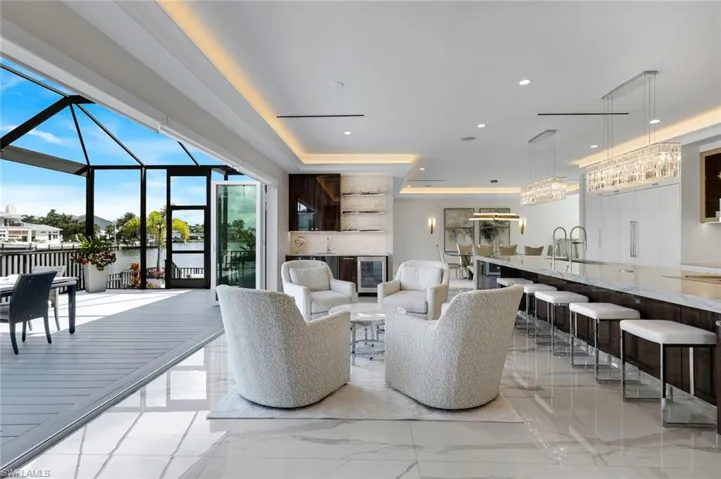 Sitting area for dining or entertaining with slider access to lanai