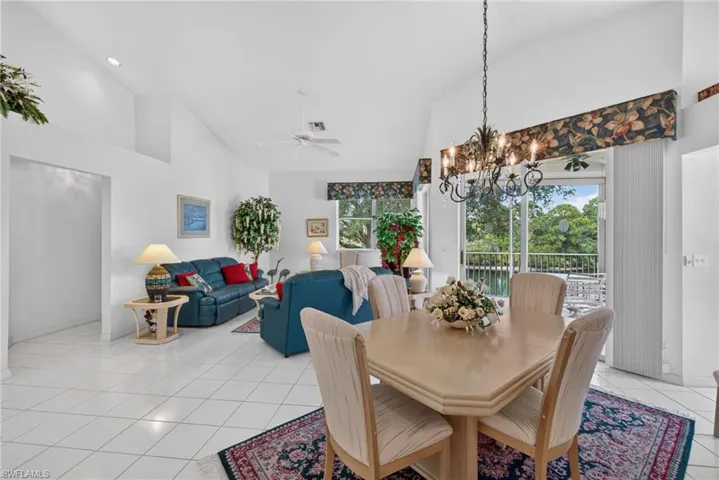Dining area into living room