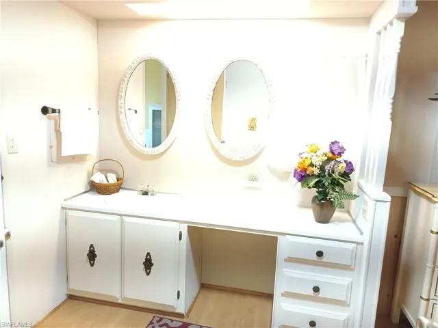Bathroom featuring sink and wood-type flooring