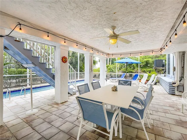 Large covered dining area