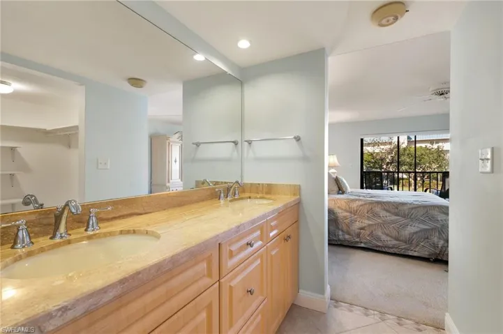 Easy access between primary bedroom and bathroom