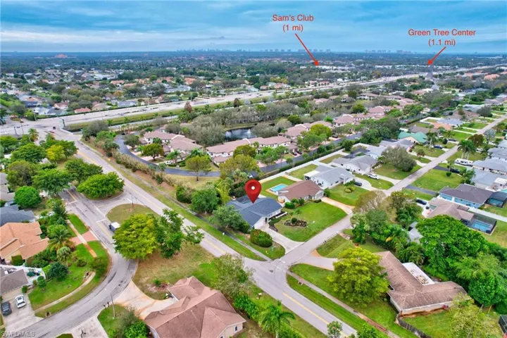 Aerial view featuring a residential view