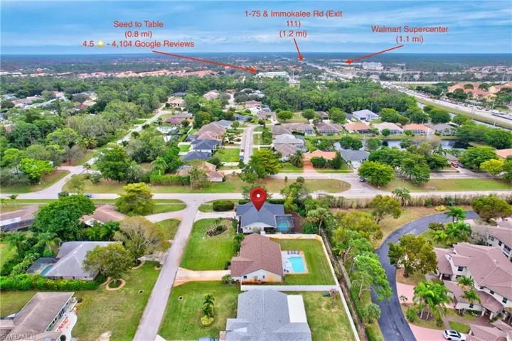 Drone / aerial view with a residential view