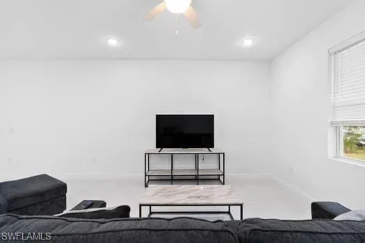Living room with ceiling fan