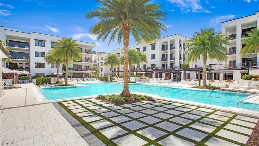 Resort pool featuring two spas