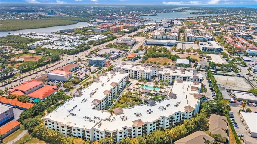 Aerial view city and bay