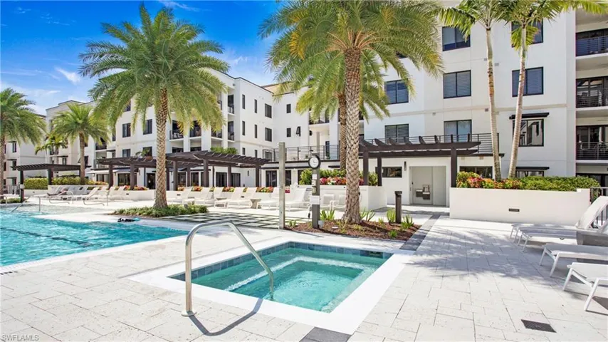 Resort pool featuring two spas