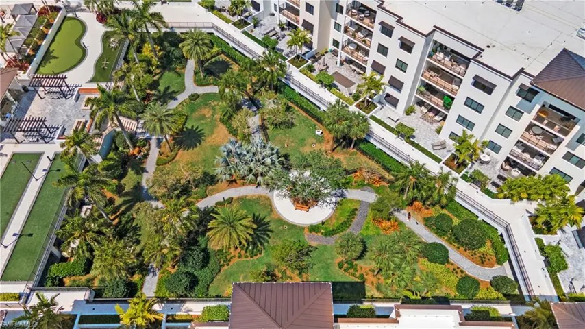 Aerial view of community and amenities