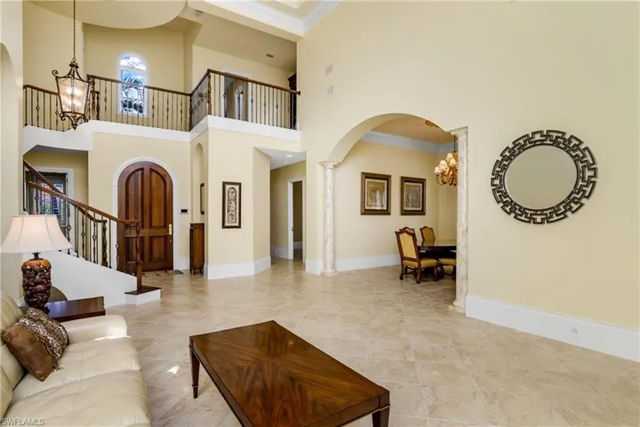 Comfortably large living room, dining room to right