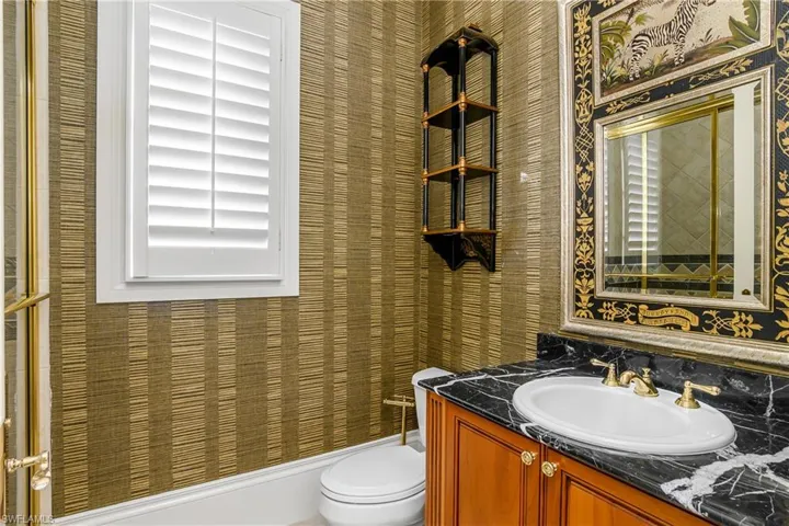 Full bath for guest bedroom #3 Wallpaper being removed