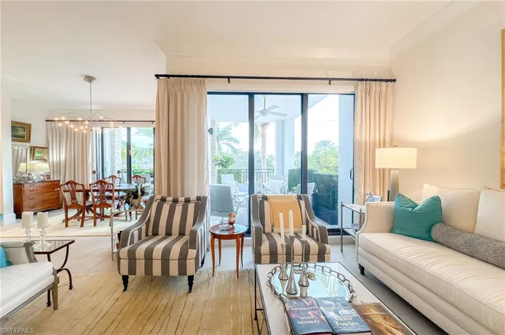 Enter the lanai from the dining or  the living roomm