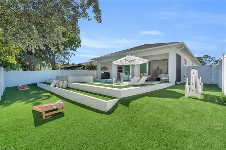Back yard with plenty of space for fun yard games