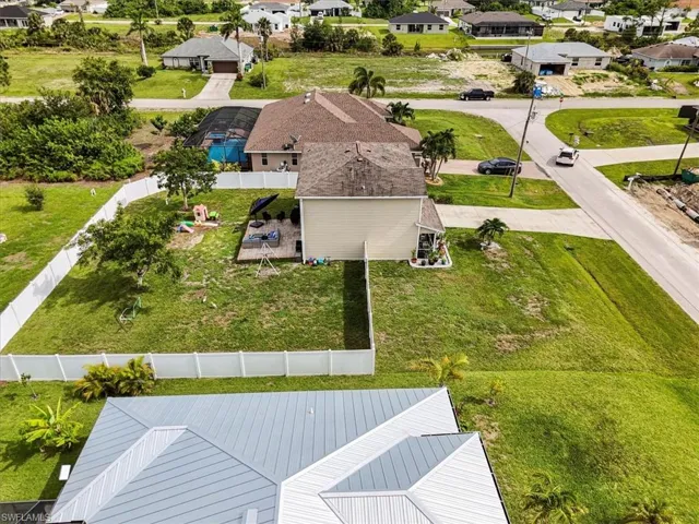 Aerial perspective of suburban area