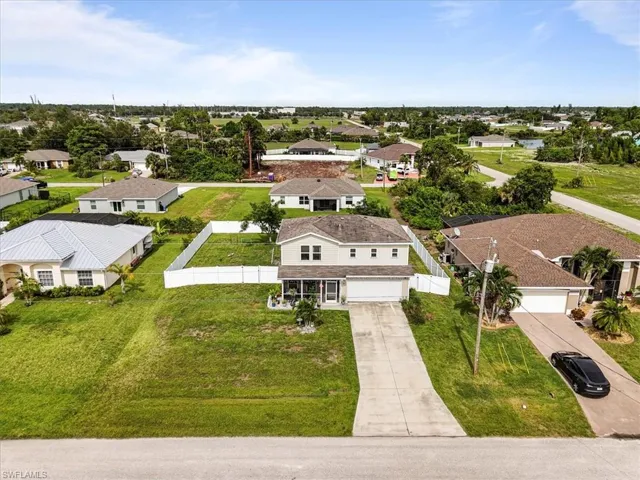Aerial view of residential area