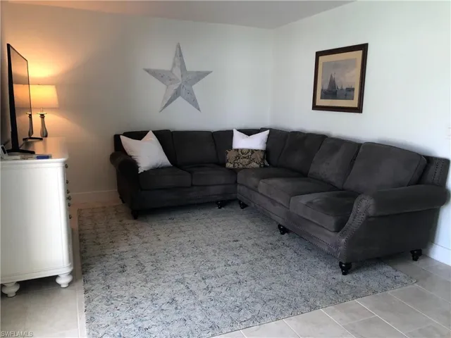View of tiled living room