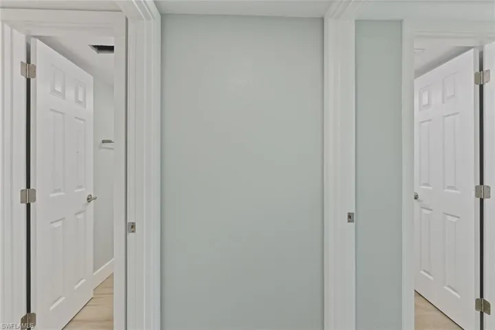 Hallway: Master one to the right, master two to the left .