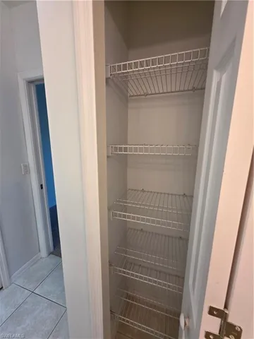 Linen closet in primary bathroom