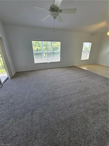 View of living room from primary bedroom