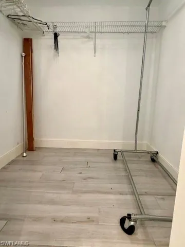 The 6' x 6' walk-in closet in the master