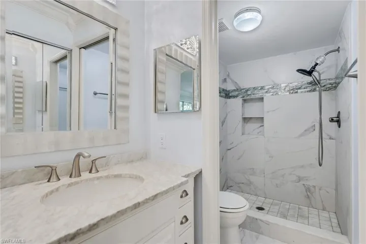 Easy access stand-up shower for the utmost in safety & convenience