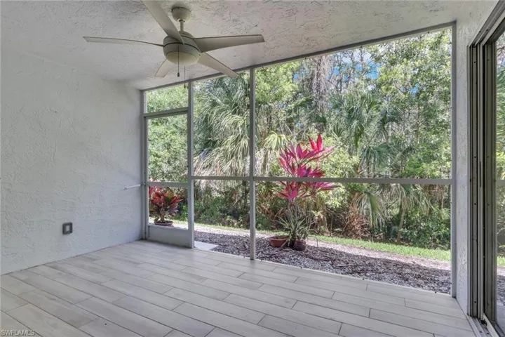 The screened in patio is 13' long and 7' wide