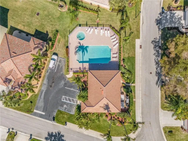 Bird's eye view of a pool