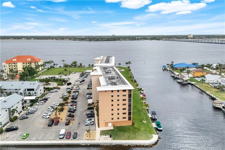 Drone / aerial view of a large body of water