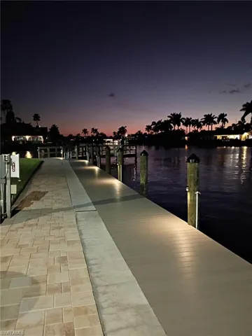 Dock with a water view