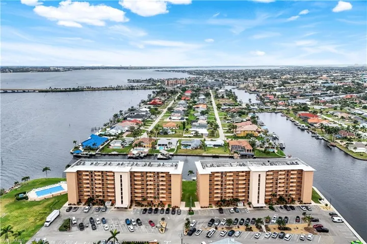 Drone / aerial view of a large body of water