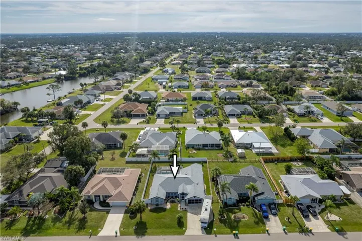 Looking South at house