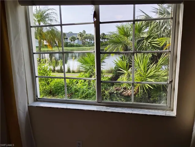 Room details with a water view