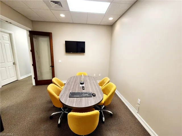 Playroom featuring a drop ceiling and recessed lighting