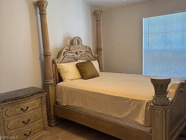Bedroom with light wood-type flooring