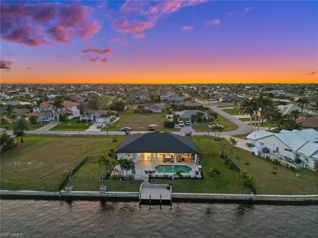 Aerial Rear View in the Evening