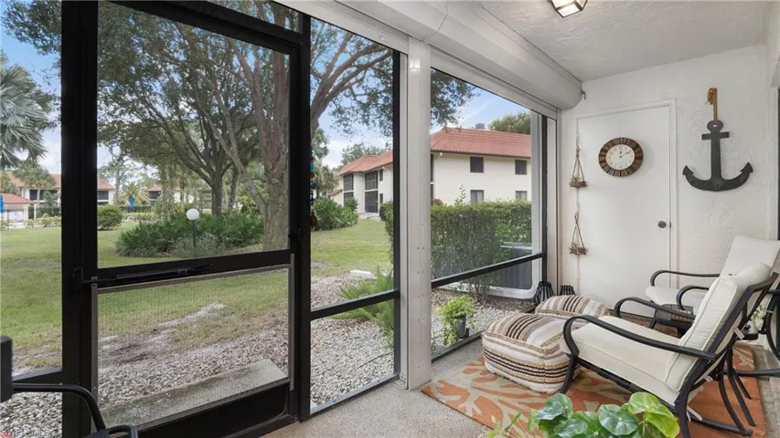 Screened lanai with storage closet